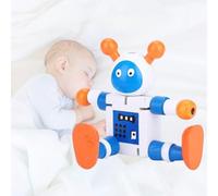 SUNGOOYUE Juguete Robot Educativo de Madera, Figura de Madera Flexible para la Práctica de los Dedos y el Desarrollo del Cerebro, Diseño de Colores Brillantes, 9,5 X 1,9 X 11,8 Cm para Niños, Niñas