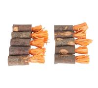 SUNGOOYUE Juguetes para Masticar Conejos, 10 Palitos para Masticar de Madera de Manzano con Hierba Timothy y Hoja de Maíz, Juguetes Comestibles para la Dentición de Conejo para Hámster de Cobaya,