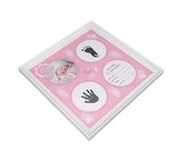 SUNGOOYUE Kit de Huellas de Manos de bebé, Marco de Fotos de Recuerdo de Recién Nacido con Tinta de Impresión y Tarjetas de Impresión para Decoración de Guardería o Decoración del (PINK)