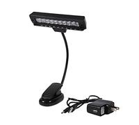 SUNGOOYUE Lámpara de Lectura LED de Metal y Plástico con Clip para Atril, 10 LED, Alimentada por USB, Abrazadera con Cuello de Cisne Flexible, Luz para Piano, Escritorio, Mesa, Dormitorio, Uso en