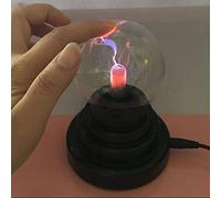 SUNGOOYUE Lámpara de Pelota de Plasma de 3 Pulgadas Lámpara táctil: Soporte USB/batería Sensible a las Fiestas Selección de Regalos ABS, Bola de Vidrio