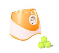SUNGOOYUE Lanzador Automático de Pelota de Perros con 3 Bolas Lanzador de Bola de Mascota de Tenis Interactiva, Interactúa con Perros para Jugar en Interiores/al Aire Libre (Orange)
