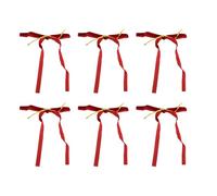 SUNGOOYUE Lazos de Cinta de Terciopelo Vintage, Hermosos Lazos Navideños para Decoración de árboles, 24 Piezas para Uso en Interiores y Exteriores (Rojo)