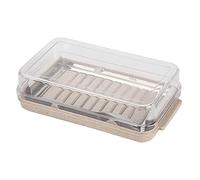 SUNGOOYUE Mantequilla Cortador Contenedor Compacto (Butter grid cutting | Cortador de mantequilla apto para frigorífico con tapa transparente Compacto Apto para frigorífico Nevera de plástico Cocina
