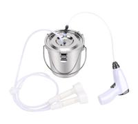 SUNGOOYUE Máquina de Ordeñar Eléctrica Cubo de Acero Inoxidable 304 | Ordeñador eléctrico de pulsación al vacío para pequeñas granjas Inalámbrico Tetina de silicona flexible Acero inoxidable