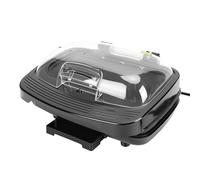 SUNGOOYUE Máquina para Hacer Hamburguesas para Desayuno, Máquina para Asar Carnes de Doble Capa de 1000 W con Superficie Antiadherente y Caja de Filtro de Aceite, para Cocinar en (Enchufe de la UE)