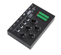 SUNGOOYUE Mezclador de Audio de 4 Canales con Pantalla LED Nivel, USB con un Mezclador de Sonido de Salida de Entrada de 3,5 Mm de 6,35 Mm para Music Studio DJ Home Recording