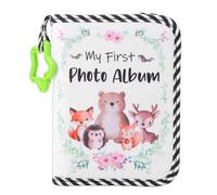 SUNGOOYUE Mi Primer álbum de Fotos, Libro Familiar de Tela Suave para Bebés con Capacidad para 17 Fotos de 4 X 6 con Espejo Seguro, para Recién Nacidos, Niños Pequeños, Regalos de