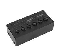 SUNGOOYUE Mini Mezclador Estéreo, Mezclador Pasivo de 6 Canales con Control de Volumen Independiente y Almohadilla Antideslizante, para CD, Computadora, Computadora Portátil y PC