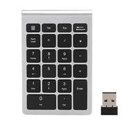 SUNGOOYUE Mini Teclado RF304 22 Teclado Teclado Numérico Inalámbrico, Enchufe USB y Juego Inalámbrico de Teclado con Soporte Receptor para W 7/8/10, Vista (Negro Plateado)