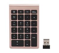 SUNGOOYUE Mini Teclado RF304 22 Teclado Teclado Numérico Inalámbrico, Enchufe USB y Juego Inalámbrico de Teclado con Soporte Receptor para W 7/8/10, Vista (Oro Rosa)