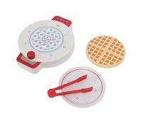 SUNGOOYUE Mini Waffle Maker Juego de Comida de Juguete, Cocina de Madera, Juego de Simulación con Características Educativas para Niños Pequeños de 3 Años o Más, Material de árbol de Hierba Sólida