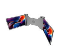 SUNGOOYUE Monitor Portátil Triple de 14 Pulgadas, Extensor de Pantalla Dual IPS 16:10 FHD para Portátiles, con Entrada USB C USB A, para Portátiles OS X de 15 A 17,3 Pulgadas (Silver)