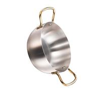 SUNGOOYUE Olla de Ramen Coreana de Acero Inoxidable, Olla de Cocina de Doble Asa para Fideos y Sopa, con Distribución Uniforme del Calor, para Cocina de Inducción (SILVER)