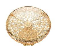 SUNGOOYUE Pedestal Serving Bowl Die Cast Body | Pieza central Hueco Tallado Diseño Floral Oro Die Cast Decoración del Hogar Decoradores de Interiores