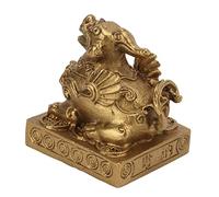 SUNGOOYUE Pixiu Estatua Decorativa de Latón Feng Shui, Figura de Buena Suerte que Atrae Dinero, 1,9 Pulgadas, Artesanía Artesanal de Latón, Estilo Retro Clásico