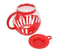 SUNGOOYUE Popper de Palomitas de Maíz para Microondas de Vidrio, Tarro para Hacer Palomitas de Maíz de Borosilicato, Rojo de 2,13 L, Tazón de Refrigerio Casero para Noches de Cine, de Rápidas para