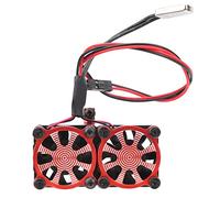 SUNGOOYUE Radiador de Motor RC con Sensor Térmico, Ventilador de Refrigeración de 5-10 V para Motor Cepillado 540550 sin Escobillas 3650 3660 de 36 Mm, Compatible con la Serie SCX10 (rojo)