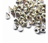 SUNGOOYUE Remaches en Forma de Cono Tachuelas de Metal Plateado Paquete de 30 Tornillos de 7 X 7 X 10 Mm para Artesanía de Cuero Reparación de Cinturones Decoración de Chaquetas Usuarios de