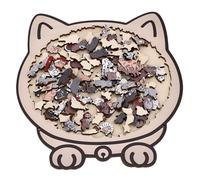 SUNGOOYUE Rompecabezas de Madera para Gatos, Rompecabezas en Forma de Animal de 135 Piezas, de Madera de Haya con Bordes Redondeados para Decoración del Hogar, Manualidades,