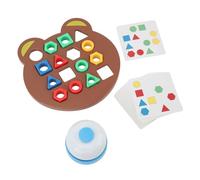 SUNGOOYUE Sensory Kids Forma Juego de Juego con Campana y 30 Tarjetas de Preguntas, Juguete de Reconocimiento de Color y Forma para los Niños de 1 a 8 Años