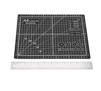 SUNGOOYUE Tapete de Corte Autocurativo, Tapete de Corte Antideslizante A4 con Regla de Acero Inoxidable, Básculas de Doble Cara de 30x22 Cm para álbumes de Recortes, Artesanía en Cuero, Costura