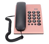 SUNGOOYUE Teléfono con Cable KXT504, Teléfono Fijo con Cable con Función de Silencio y Rellamada del último Número, Auricular Magnético Doble para Oficina en Casa (Pink)