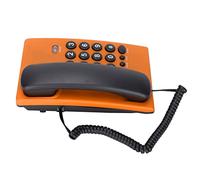 SUNGOOYUE Teléfono con Cable KXT504, Teléfono Fijo con Cable con Función de Silencio y Rellamada del último Número, Auricular Magnético Doble para Oficina en Casa (Orange)