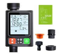 SUNGOOYUE Temporizador de Agua Automático Temporizador de Aspersor de Manguera de Jardín 10 Retardo de Lluvia Programable LCD de 3,3 Pulgadas Ip54 Al Aire Libre para Plantas Césped, 1-999 Minutos