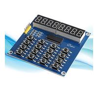 SUNGOOYUE TM1638 Control MCU de 3 Cables LED de 8 bits Módulo de Visualización y Escaneo de Teclado de 16 Teclas Tablero de Control MCU Módulo TM1638 Color Azul Diseño Práctico para