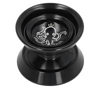 SUNGOOYUE Trucos Yoyo con Guante, Aleación de Aluminio No Respondiendo Yoyo Ball para Competencia con Cuerdas de 3pcs (Oro Negro (Black)
