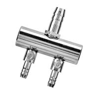 SUNGOOYUE Válvula de Control de Aire de Acuario de Acero Inoxidable Divisor de Bomba de Aire de Acuario 4 Vías Entrada de 8 Mm a Salida de 4 Mm Distribuidor Ajustable para Tanques de Peces (Cabezal