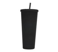 SUNGOOYUE Vaso con Tachuelas Mate de Gran Capacidad de 710 Ml y 24 Oz, Taza de Agua Reutilizable con Aislamiento de Doble Capa, con Tapa a Prueba de Fugas y Pajita, para Beber Jug (BLACK)
