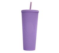 SUNGOOYUE Vaso con Tachuelas Mate de Gran Capacidad de 710 Ml y 24 Oz, Taza de Agua Reutilizable con Aislamiento de Doble Capa, con Tapa a Prueba de Fugas y Pajita, para Beber Jug (morado oscuro)
