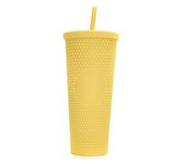 SUNGOOYUE Vaso con Tachuelas Mate de Gran Capacidad de 710 Ml y 24 Oz, Taza de Agua Reutilizable con Aislamiento de Doble Capa, con Tapa a Prueba de Fugas y Pajita, para Beber Jug (Amarillo girasol)