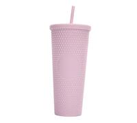 SUNGOOYUE Vaso con Tachuelas Mate de Gran Capacidad de 710 Ml y 24 Oz, Taza de Agua Reutilizable con Aislamiento de Doble Capa, con Tapa a Prueba de Fugas y Pajita, para Beber Jug (morado claro)