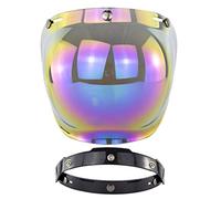 SUNGOOYUE Visera Abierta para Casco, Casco de Motocicleta, Visera de Burbuja, Protección contra el Viento, Visera Solar para Cascos de Motocicleta, Accesorios (arcoíris)