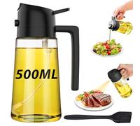 Sungoup 2 en 1 Pulverizador Aceite 500ml, Aceitera Spray de Cristal, Vaporizador Aceite para Freidora de Aire, Cocina, Ensalada y Oliva