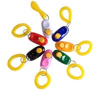 SunGrow 7 Clickers para adiestramiento de Perros con muñequeras - Colorido y práctico Juego de Herramientas Simples, convenientes y efectivas para Cachorros o Gatos - Tamaño y Sonido