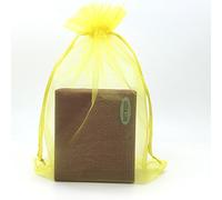 SUNGULF 100 bolsas de organza con cordón de 6 x 9 pulgadas, 16 x 22 cm, bolsa de regalo fuerte para caramelos, joyas, fiestas, recuerdos de boda (amarillo)