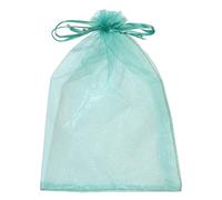 SUNGULF 100 bolsas de organza con cordón de 6 x 9 pulgadas, 16 x 22 cm, bolsa de regalo fuerte para caramelos, joyas, fiestas, recuerdos de boda (aguamarina)