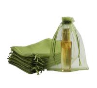 SUNGULF 100 bolsas de organza con cordón de 6 x 9 pulgadas, 16 x 22 cm, fuerte bolsa de regalo, bolsa de caramelos, joyería, fiesta, recuerdo de boda (verde musgo)