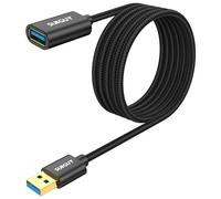 SUNGUY Cable Alargador USB 3.0, 3 Metros 5 Gbps USB A Macho A Hembra Cable Extension para Impresora, Ratón, Teclado, Hub, Pendrive, Mando de PS3, VR Gafas, Disco Externo - Negro