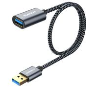 SUNGUY Cable Alargador USB 3.0, USB A Macho A Hembra Cable Extension 5 Gbps para Impresora,Ratón,Teclado,Hub,Pendrive,Mando de PS3,VR Gafas,Disco Externo - (0.5m)