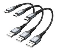 SUNGUY Cable Corto USB C, 3×15CM Cable USB C Carga Rapida, USB a USB C Cable para Samsung Galaxy S10, S9, S8 Plus, LG V50 V40, Moto G7 G8