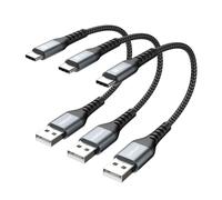 SUNGUY Cable Corto USB C, 3×15CM Cable USB C Carga Rapida, USB a USB C Cable para Samsung Galaxy S10, S9, S8 Plus, LG V50 V40, Moto G7 G8