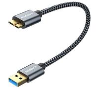 SUNGUY Cable disco duro externo, 2 piezas 30cm USB3.0 Cable para disco duro USB de 5 Gbps, Cable USB A a Micro B para WD Elements, Seagate, My Passport Ultra, SSD, Galaxy Pro 12.2