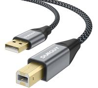 SUNGUY Cable Impresora USB 1,5m USB 2.0 A Macho a B Macho Impresora Cable del escáner Nylon Trenzado TPE Compatible para Canon, HP, Brother, DELL, Fujitsu - 1,5M