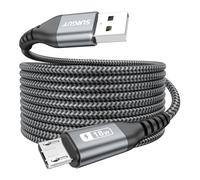 SUNGUY Cable micro USB de 5 m, cable de carga micro USB y cable de datos para Galaxy S7/S6 Edge, Moto G5 Plus, Huawei P0 Lite, Xperia Z5, Kindle Fire, Power Bank, auriculares