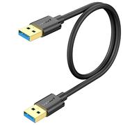 SUNGUY Cable USB 3.0, 0.5M USB A Macho a A Macho, Tasas de Transferencia hasta 5Gbps, Cable Tipo A a Tipo A Compatible con Impresoras, Modems, Discos Duros, Cámaras
